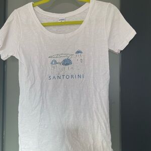 Santorini bedazzled white tshirt